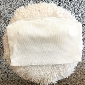 Aerie White Strapless Bikini Longline Top